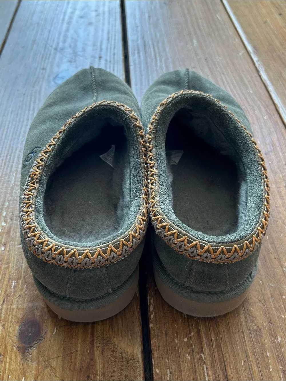 UGG Men’s Olive Green Suede Slip-On Loafers